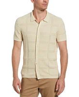 Perry Ellis Men's Open Stitch Jacquard Shirt