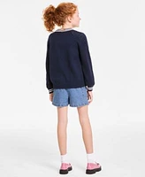 Tommy Hilfiger Big Girls Long Sleeve Varsity Cardigan Denim Wrap Cargo Skort
