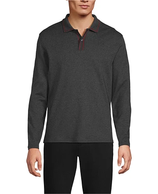 Lands' End Men's Long Sleeve Tipped Polo