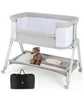 Gouun Portable Bedside Bassinet with 7 Adjustable Heights