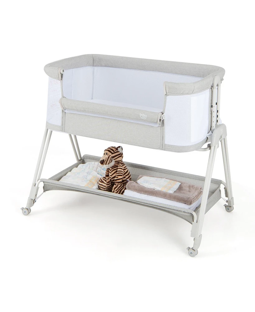 Gouun Portable Bedside Bassinet with 7 Adjustable Heights