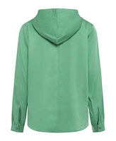 Olsen Women's Satin Effect Hoodie Blouse