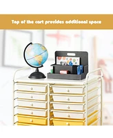 Costway Drawer Rolling Storage Cart Tools Scrapbook Paper Office School Organizer