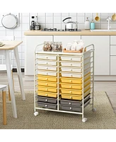 Costway Drawer Rolling Storage Cart Tools Scrapbook Paper Office School Organizer