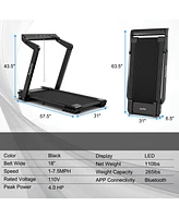 Gymax 4 Hp Folding Treadmill Electric Walking Running Machine w/ Fatigue Button