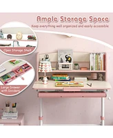 Gouun Height Adjustable Kids Study Desk with Tilt Desktop