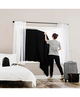 Sun Zero Lights Out Portable Travel 100% Blackout Rod Pocket Curtain Panel
