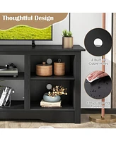 Gouun Tv Stand for up to 65 Inch Flat Screen TVs with Adjustable Shelves for 18 Inch Electric Fireplace (Not Included