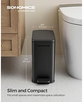 Slickblue 1.3 Gallon Bathroom Trash Can, Small Bin with Lid for Compact Waste Disposal