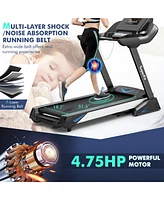 Gymax 4.75HP Folding Treadmill Gym Exercise Machine w/ Auto Incline Led Screen