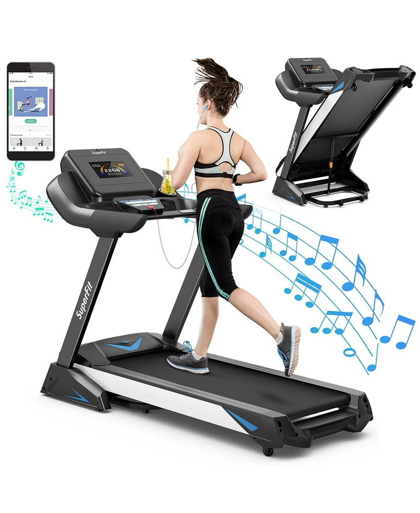 Gymax 4.75HP Folding Treadmill Gym Exercise Machine w/ Auto Incline Led Screen