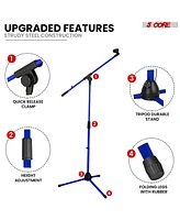 5 Core Tripod Mic Stand Floor Adjustable 18 to 72 Inches Sturdy Boom Arm Holder Microphone Stands Pedestal Para Microfono for Singing Ms 080 Sky D-blu