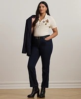 Lauren Ralph Plus Embellished Patch Polo Shirt