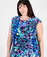 Connected Plus Printed Scuba Sleeveless Dress