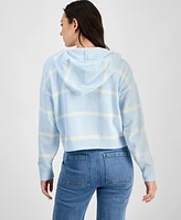 Hippie Rose Juniors' Striped Hoodie Sweater