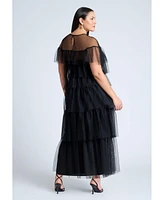 Eloquii Plus Ruffle Tulle Maxi Dress