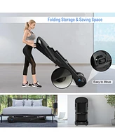 Gymax 2.25HP Electric Folding Fitness Treadmill w/App Heart Rate