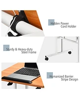 Gouun 2 in 1 Height Adjustable Sit Standing Computer Desk