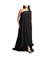 Eloquii Women's Plus Dramatic Ruffle Gown