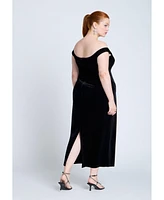 Eloquii Plus Velvet Off The Shoulder Dress