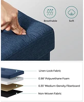 Slickblue Folding Storage Ottoman Bench with Wooden Divider, Foot Rest Stool and Chest