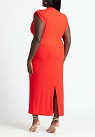 Eloquii Plus Funnel Neck Midi Dress