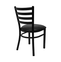 Slickblue Dining Chair with Slatted Back and Vinyl Seat Durable and Comfortable