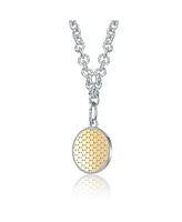 Rachel Glauber Eternal Harmony Two-Tone Circle Pendant Necklace