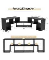 Gouun 3 Pieces Adjustable Tv Stand for TVs up to 65 Inch with Shelves-Mixed