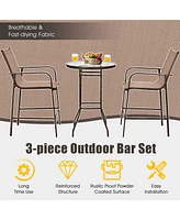 Gouun 3 Pieces Outdoor Patio Bar Table Stool Set