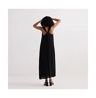 Crossed Chic Sleeveless Maxi Dress Black