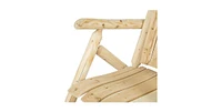 Slickblue Outdoor Wooden Log Rocking Chair - Adirondack Style