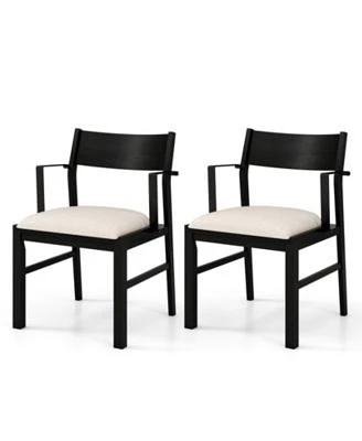 Gouun Dining Chair with Contoured Backrest Padded Seat Set of 2