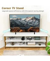 Gouun 3-Tier Corner Tv Stand for TVs up to 65 Inches with Charging Station