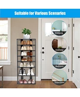 Gouun 7-Tier Dual Shoe Rack Free Standing Shelves Storage Shelves Concise