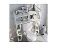 Slickblue Solid Wood Over-the-Toilet Bathroom Storage Shelving Unit for Efficient Organization