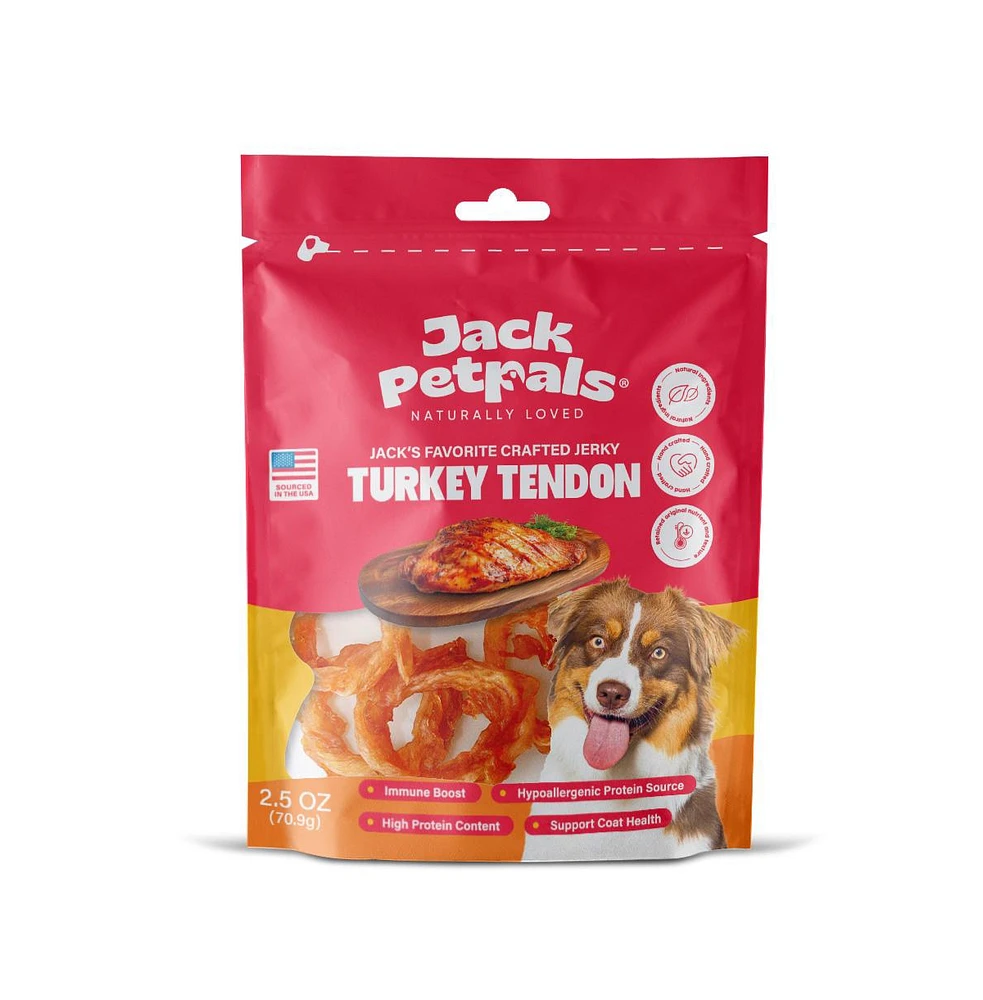 JoJo Modern Pets Jack PetPals Jack s Favorite Crafted Jerky Turkey Tendon Palatable Hypoallergenic High Protein Handcrafted Long Lasting Chew Turkey T