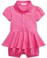 Polo Ralph Lauren Baby Stretch Mesh Peplum One-Piece Romper