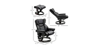 Slickblue Adjustable Faux Leather Remote Massage Recliner Chair with Ottoman Relaxation and Comfort