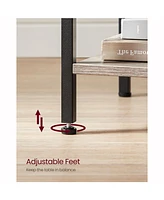 Slickblue End Table with Storage Shelf and Steel Frame Modern Side Table for Living Room