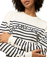 Tommy Jeans Women's Striped Cotton Varsity Sweater