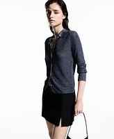 Mango Women's Lurex Knitted Shirt