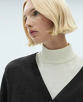 Mango Women's V-Neck Knit Cardigan