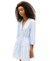 Tommy Jeans Women's Cotton Poplin Tiered Minidress