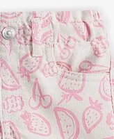 Epic Threads Toddler Girl Berry-Print Paperbag-Waist Jean Shorts, Exclusively at Macy's