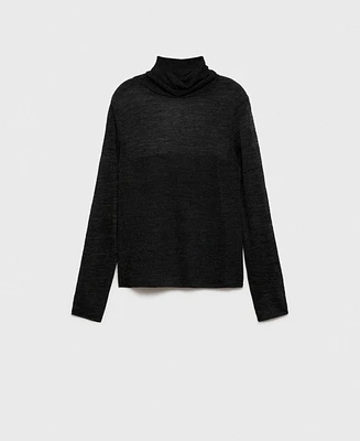 Mango Women's Semi-Transparent Turtleneck Sweater