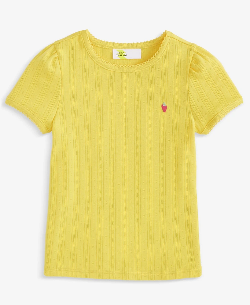 Epic Threads Toddler Girl Pointelle Berry T-Shirt, Exclusively at Macy's