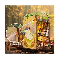 Cutebee Diy Book Nook Kit Diy Miniature House Dollhouse Kit for Adult and Teens, Booknook Bookshelf Decor Alley Model Build with Led Light, Gifts for