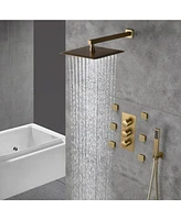 Casainc 12 Inch Luxury Thermostatic Complete Shower System with Rough-in Valve