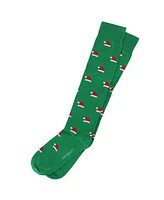 Trafalgar Men's Kringle Santa Hat Over The Calf Christmas Mercerized Cotton Socks